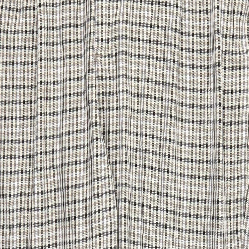 Zara Womens Brown Check  Capri Trousers Size 16 L23 in
