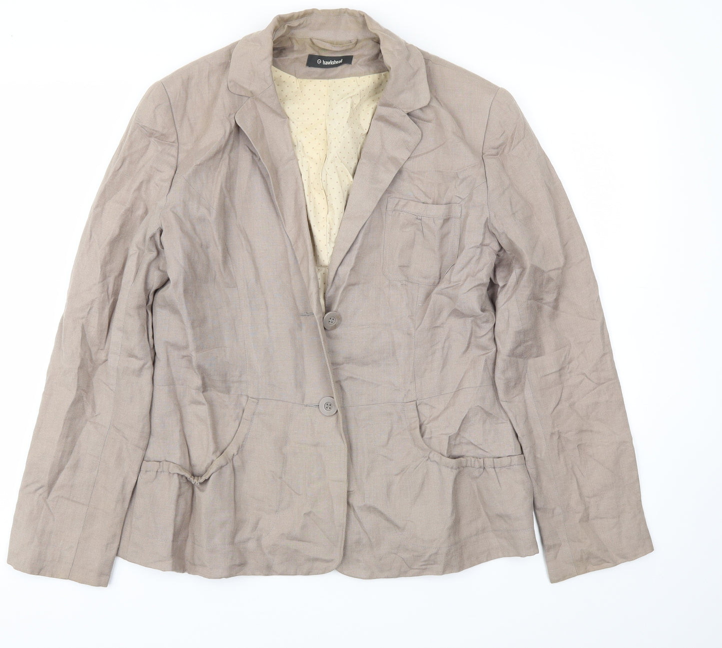 Hawkshed Womens Beige   Jacket Blazer Size 12
