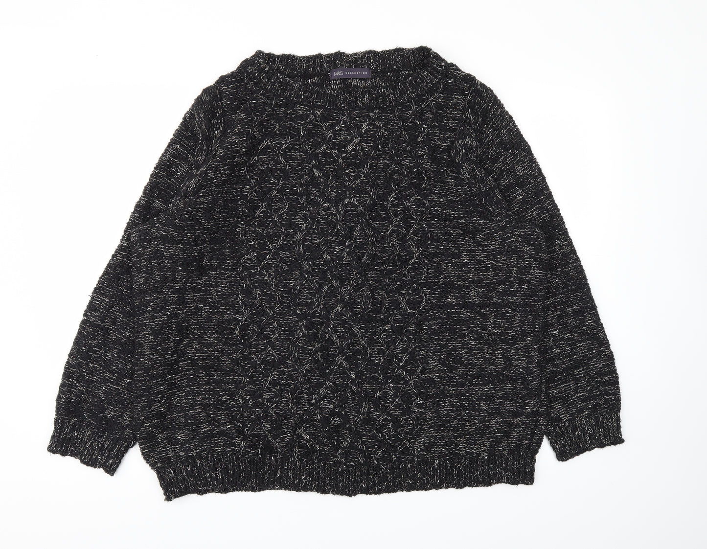 M&S Womens Black   Pullover Jumper Size 18