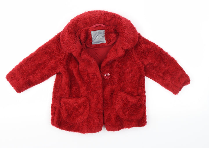 NEXT Girls Red Basic Jacket Jacket Size 12-18 Months