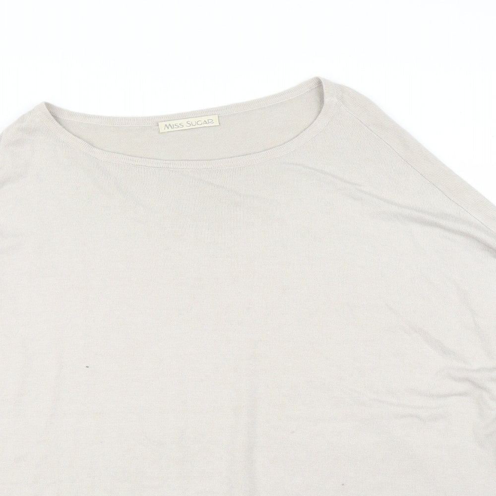 Miss Sugar Womens Beige   Basic Blouse Size L
