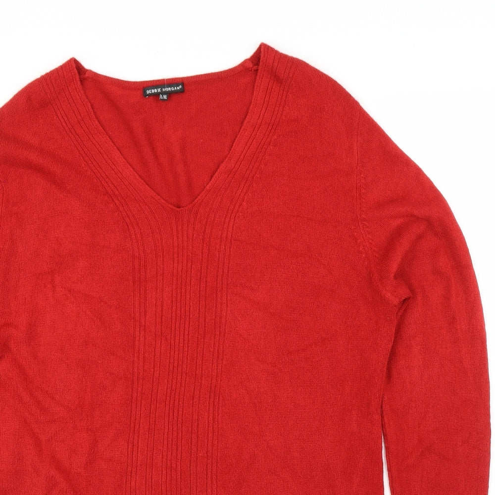 Debbie Morgan Womens Red   Pullover Jumper Size L
