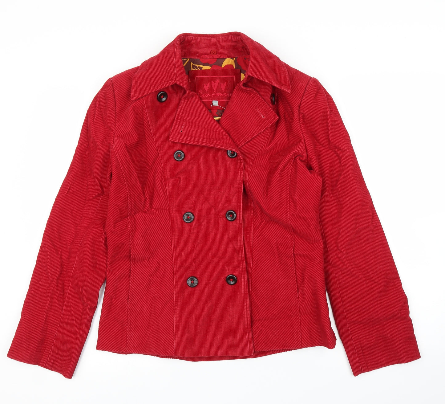 M&S Womens Red  Corduroy Jacket  Size 10