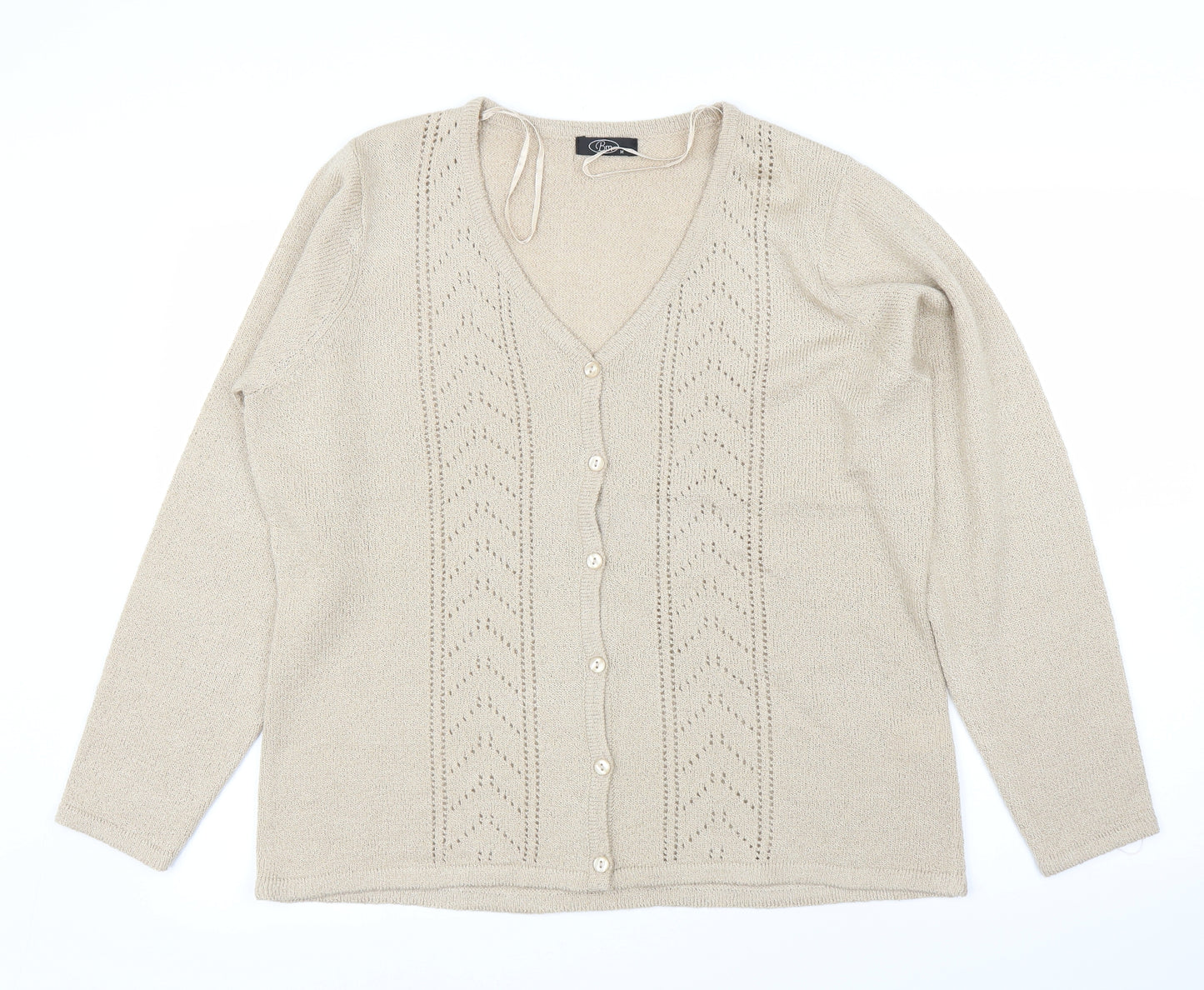 BM Womens Beige   Cardigan Jumper Size M