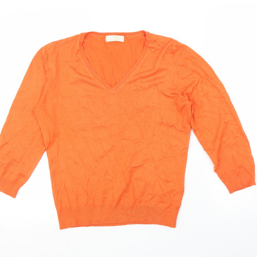 M&S Womens Orange   Pullover Jumper Size 14