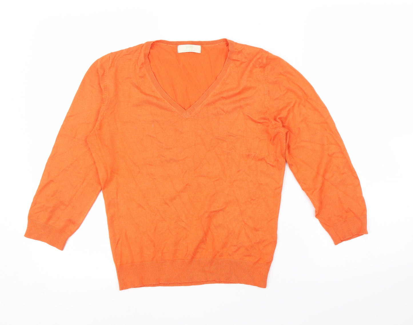 M&S Womens Orange   Pullover Jumper Size 14