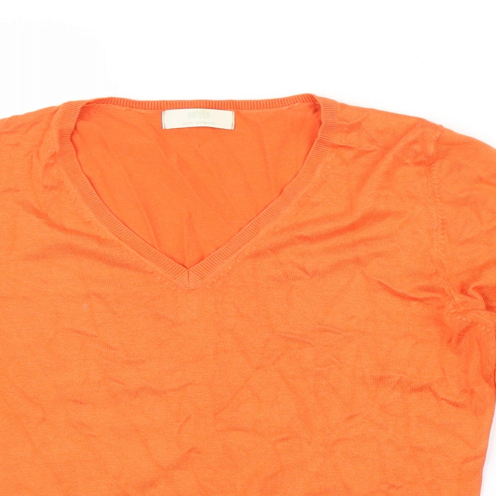 M&S Womens Orange   Pullover Jumper Size 14