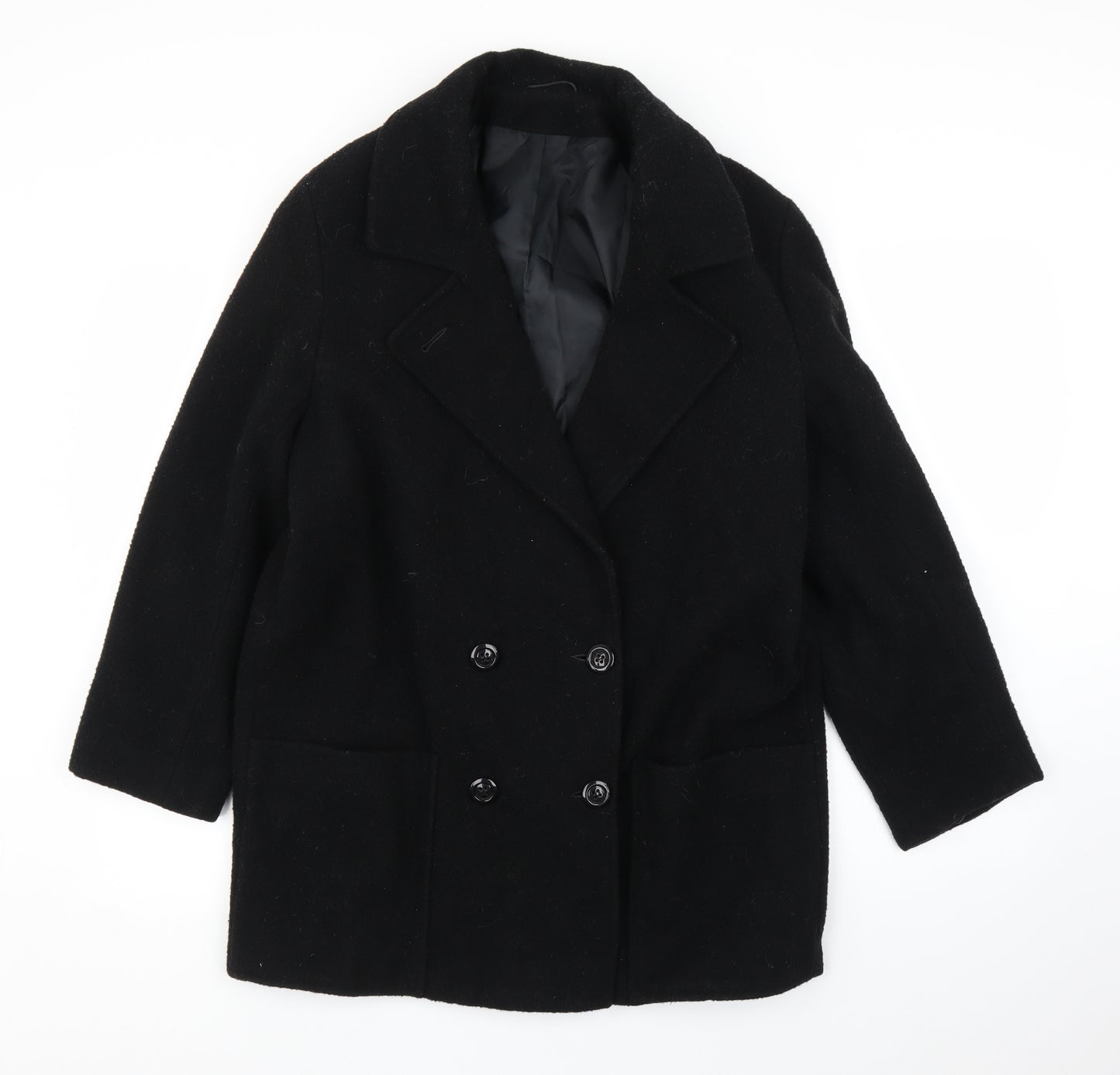 Preworn Womens Black   Pea Coat Coat Size 14