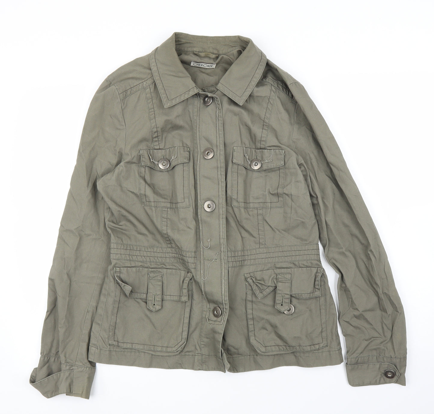 Cherokee Womens Green   Military Jacket Jacket Size 12