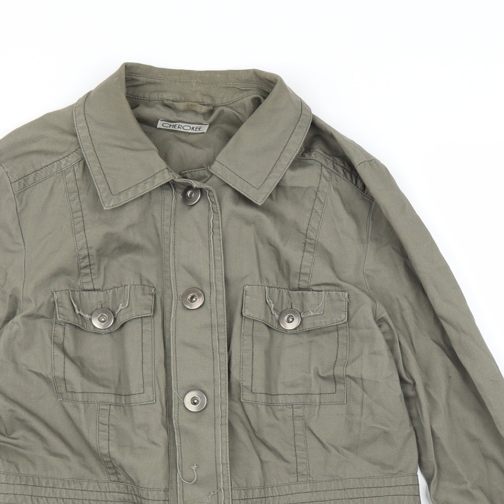 Cherokee Womens Green   Military Jacket Jacket Size 12