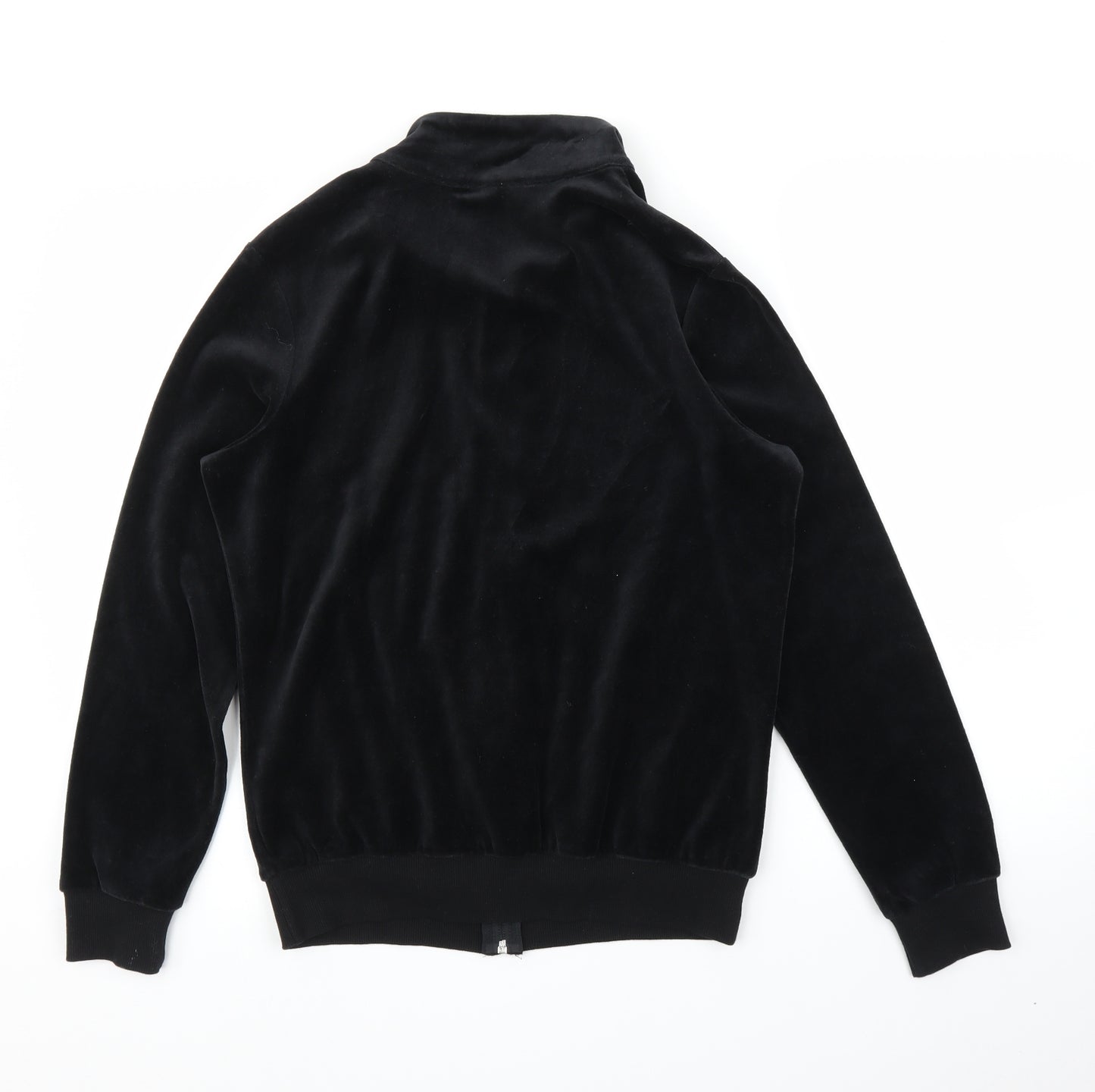 M&S Womens Black  Velvet Full Zip Jumper Size 14