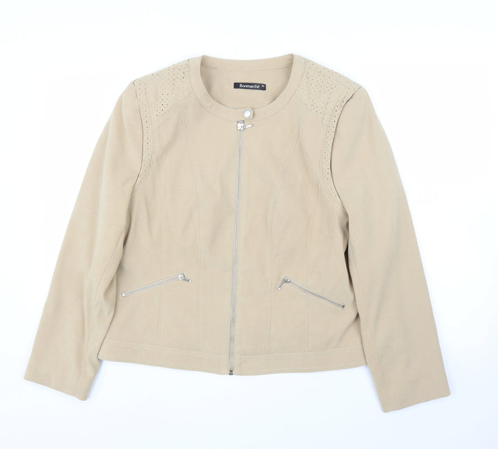 Bonmarché Womens Beige   Jacket  Size 14  - Chanel jacket