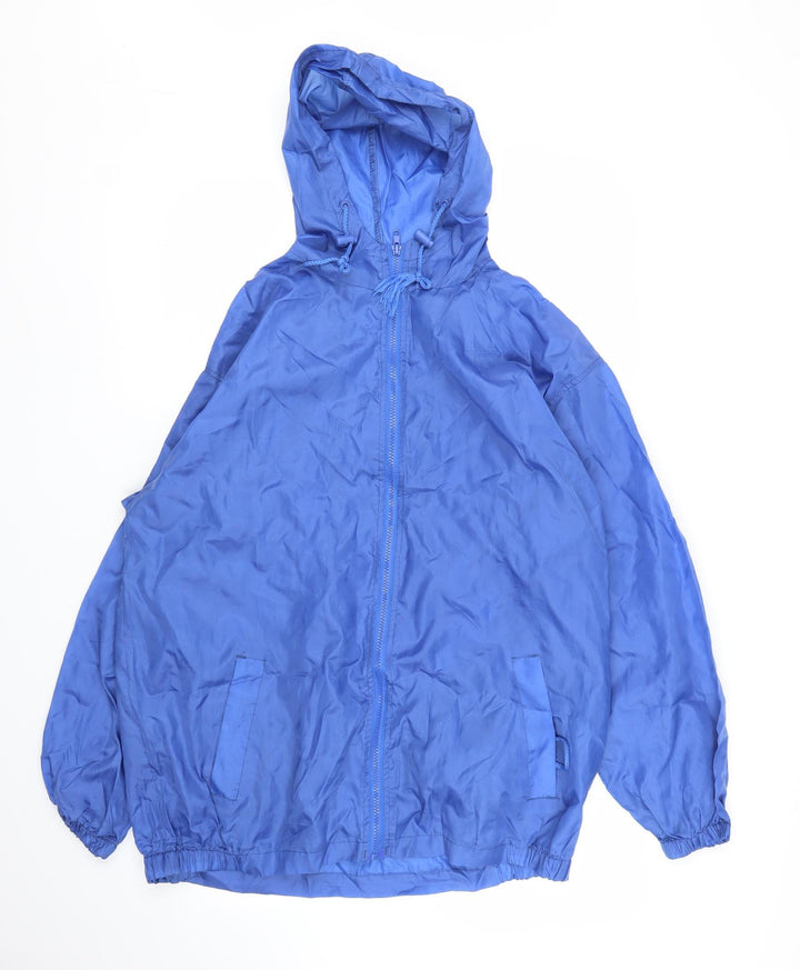 Isle Womens Blue Rain Coat Coat Size 12