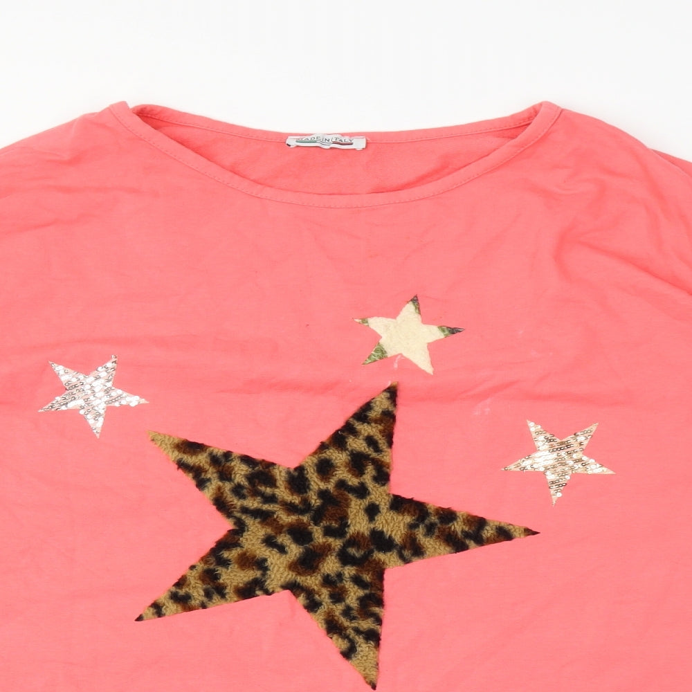 Yayavoo Womens Pink   Basic T-Shirt Size 2XL  - Stars