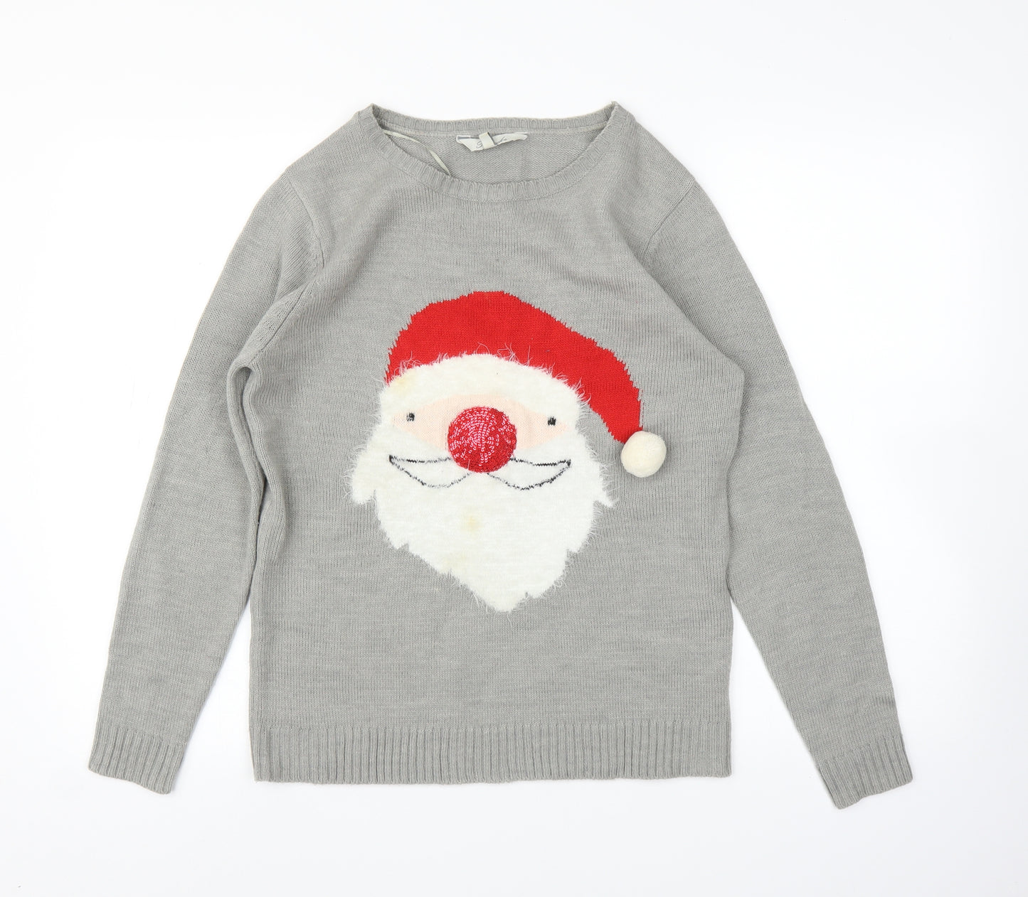 Peacocks Womens Grey   Pullover Jumper Size M  - Christmas