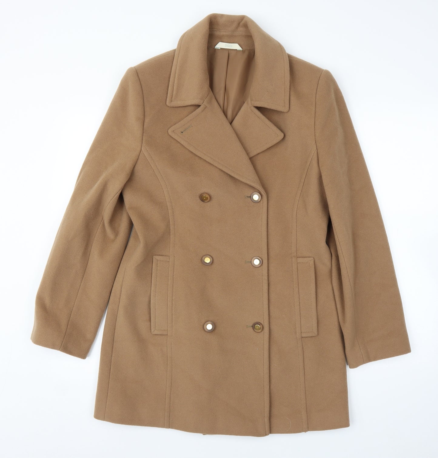 M&S Womens Beige   Pea Coat Coat Size 12