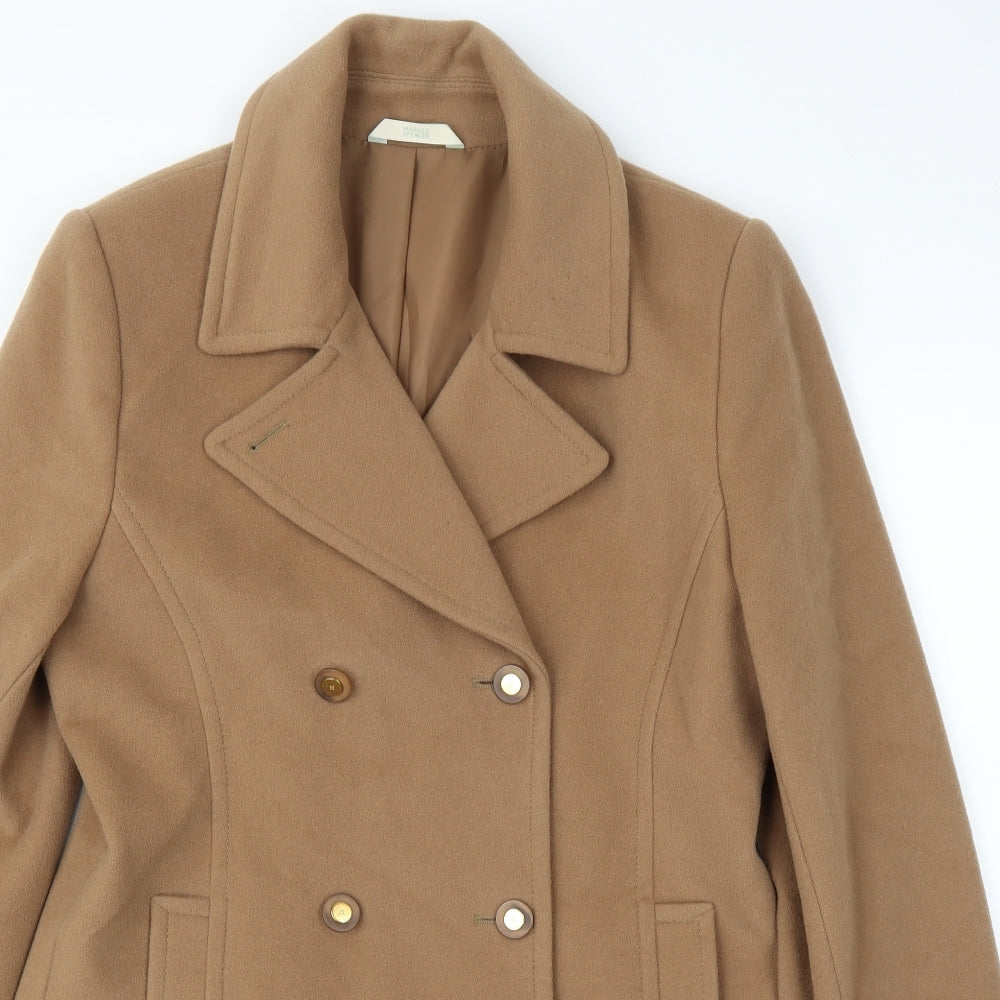 M&S Womens Beige   Pea Coat Coat Size 12