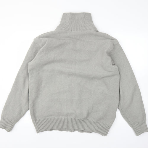 Todd Baxter Mens Grey Argyle/Diamond  Full Zip Jumper Size L