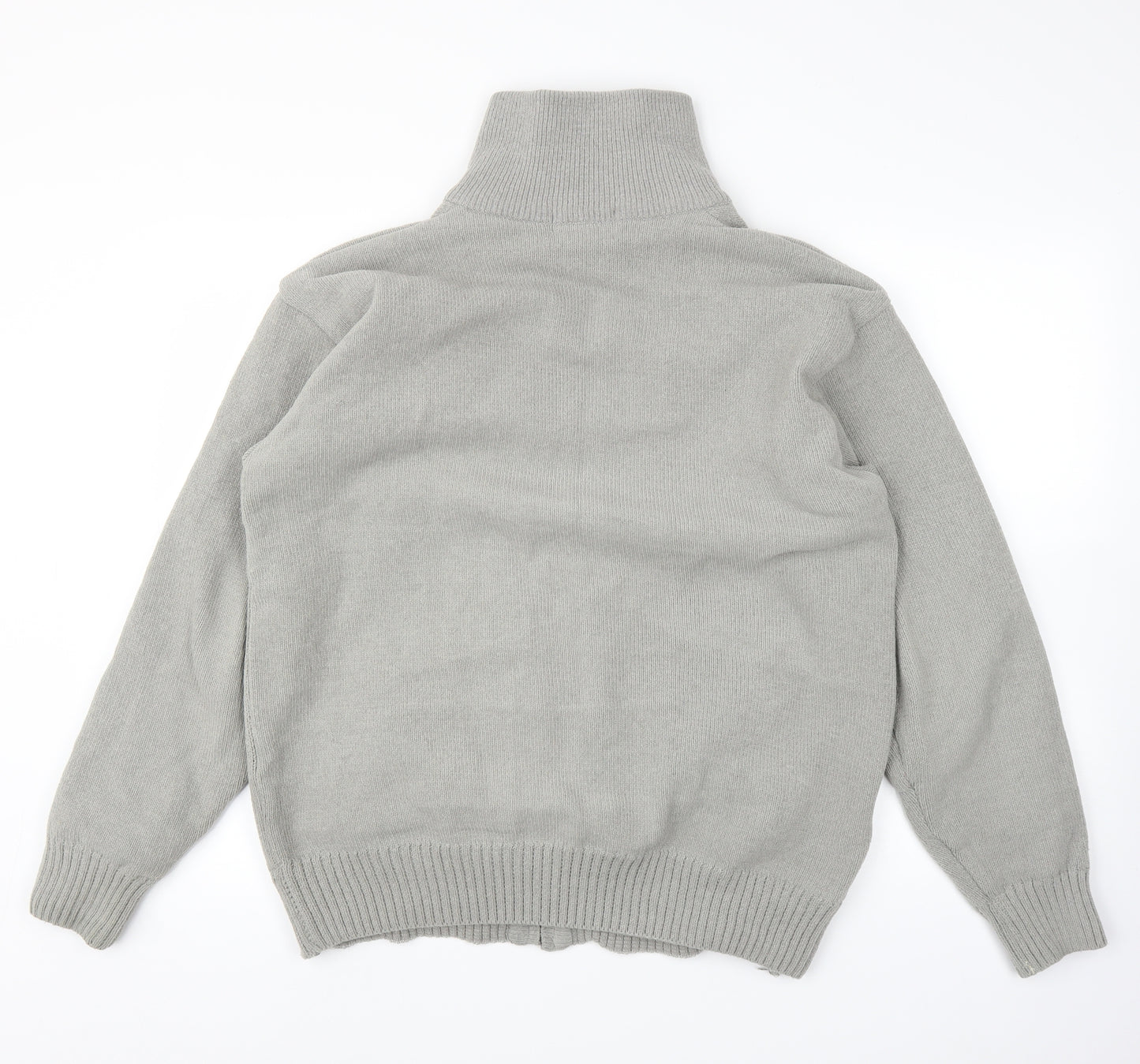 Todd Baxter Mens Grey Argyle/Diamond  Full Zip Jumper Size L