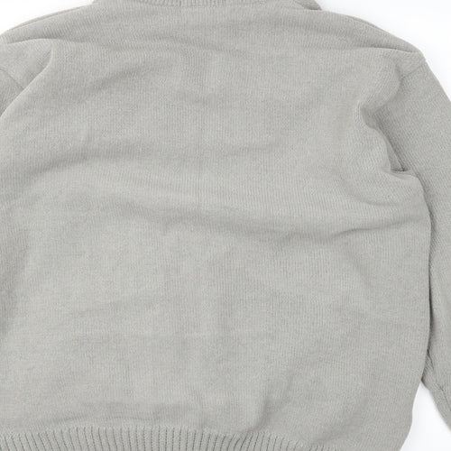 Todd Baxter Mens Grey Argyle/Diamond  Full Zip Jumper Size L