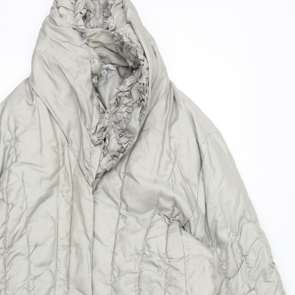 Chesca Womens Silver   Puffer Jacket Coat Size 22