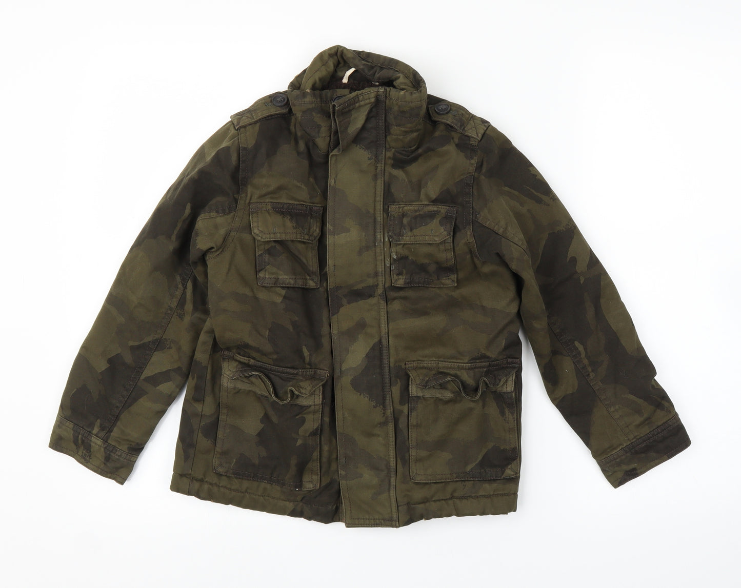 NEXT Boys Green Camouflage  Military Jacket Coat Size 7 Years