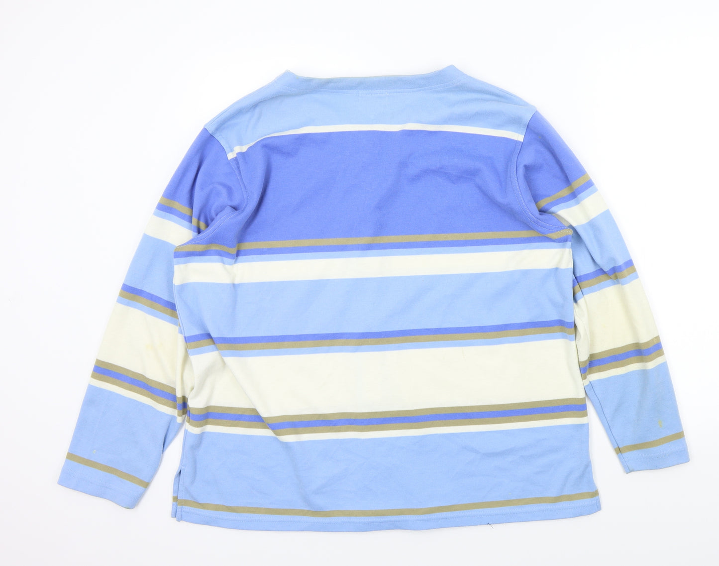 Bonmarché Womens Blue Striped  Cardigan Jumper Size XL