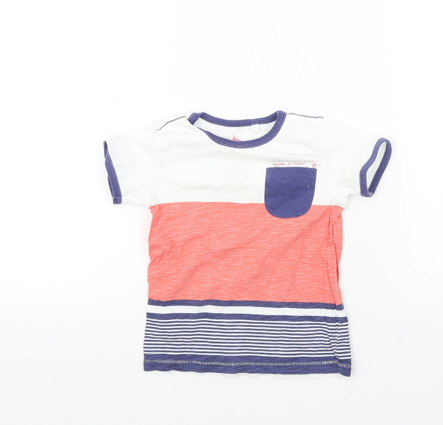 NEXT Boys Multicoloured Striped  Basic T-Shirt Size 2-3 Years