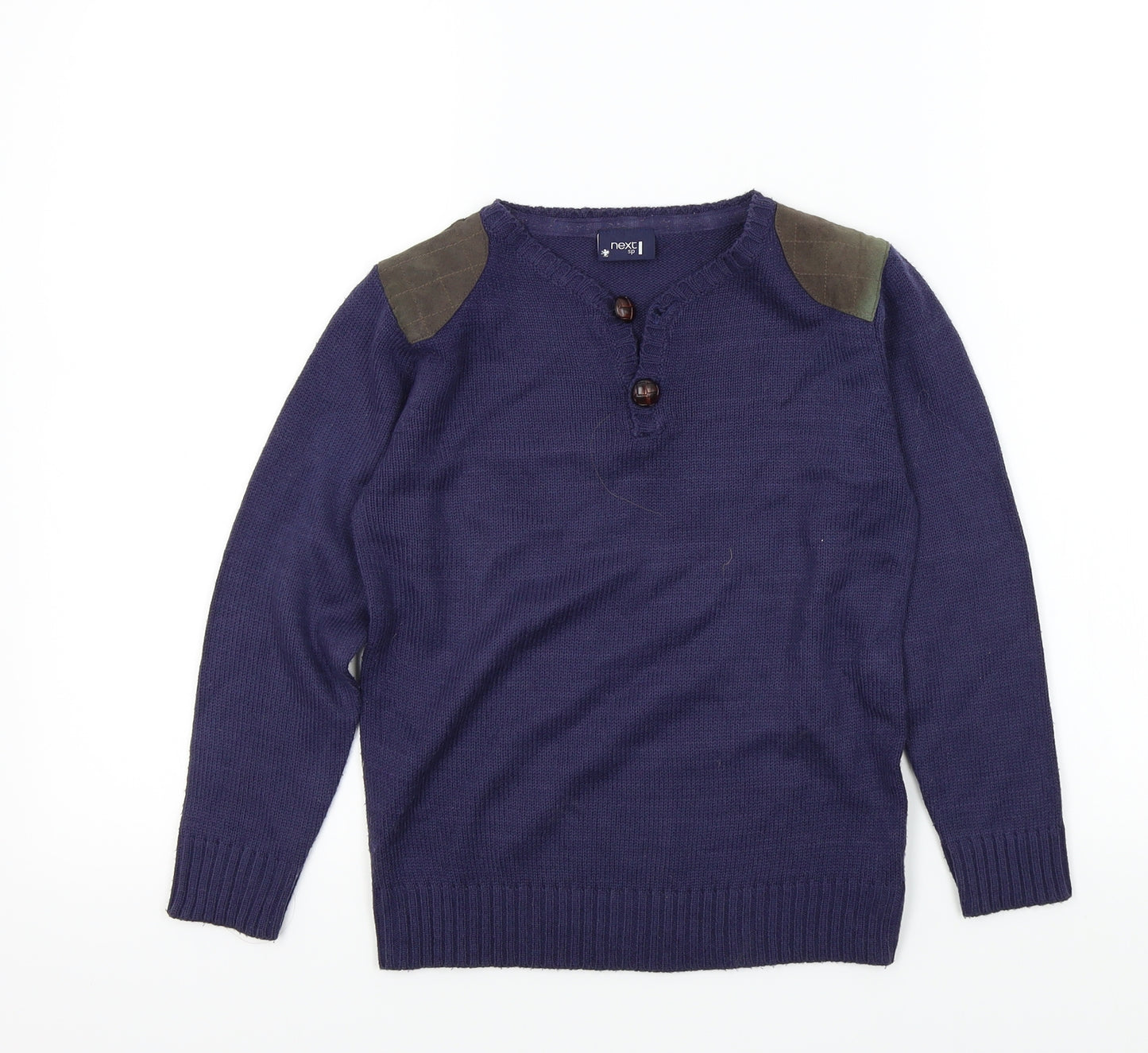 NEXT Boys Blue Colourblock  Pullover Jumper Size 7 Years