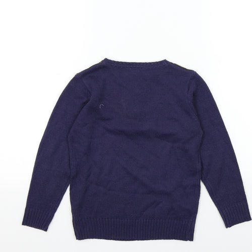 NEXT Boys Blue Colourblock  Pullover Jumper Size 7 Years