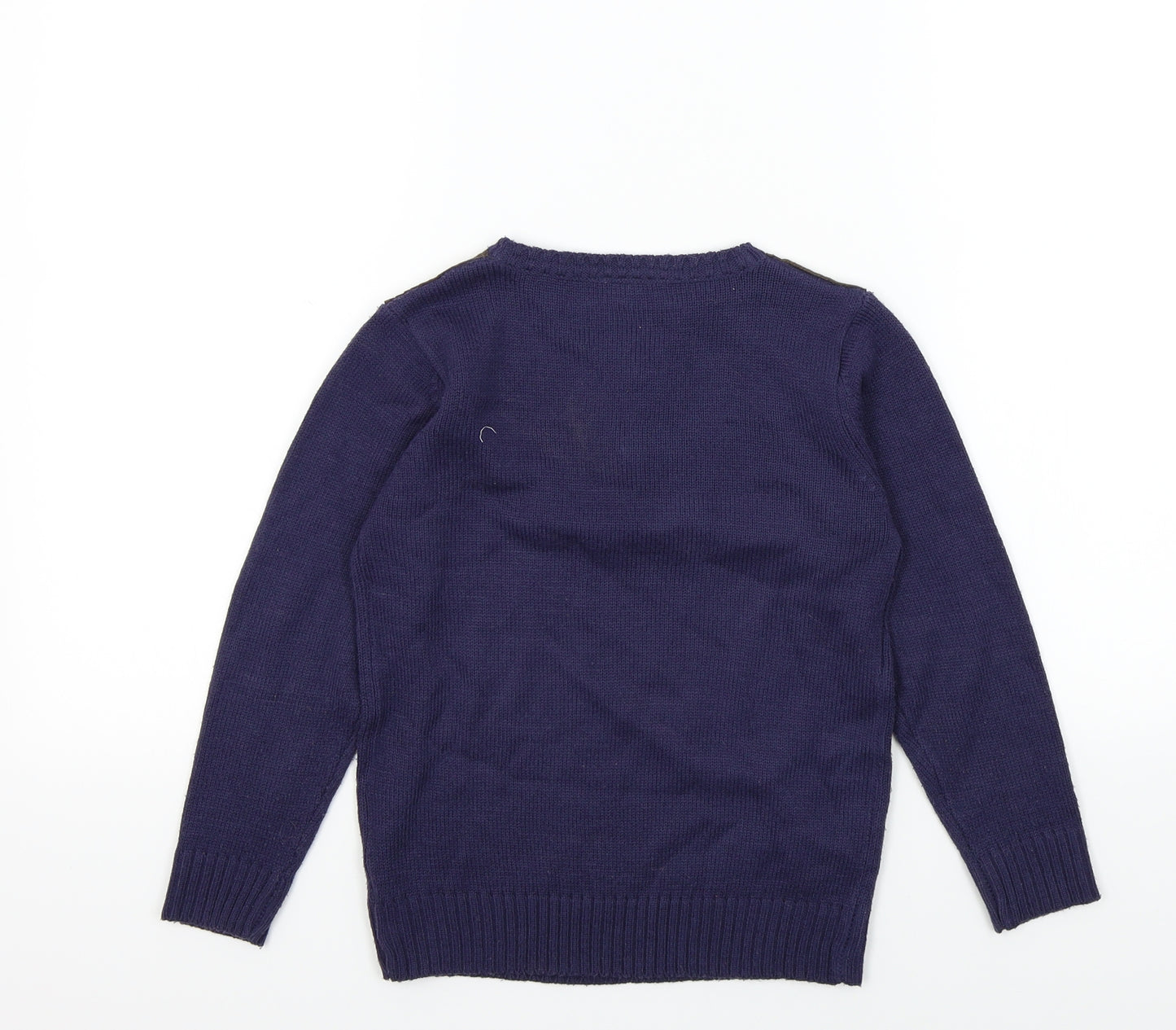 NEXT Boys Blue Colourblock  Pullover Jumper Size 7 Years