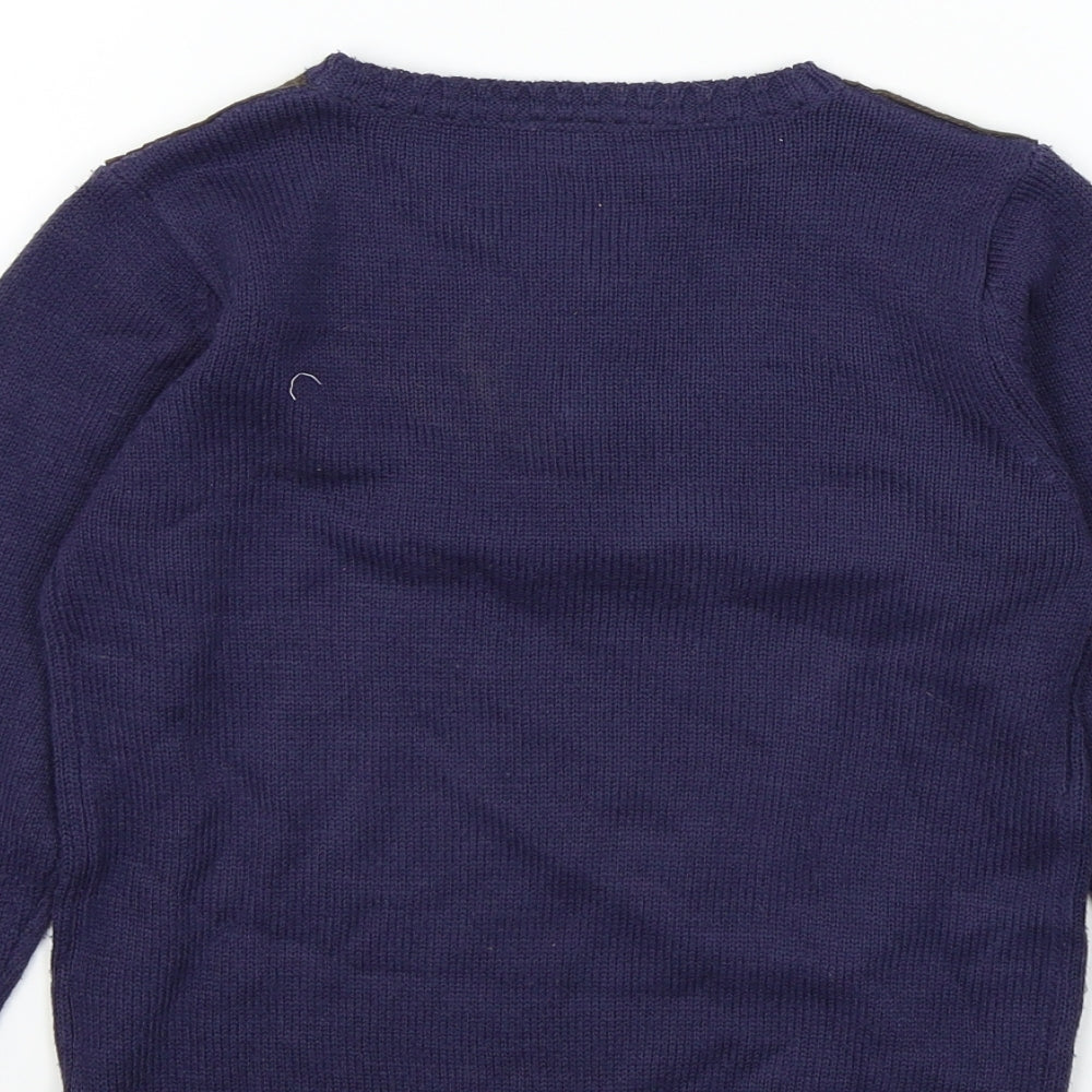 NEXT Boys Blue Colourblock  Pullover Jumper Size 7 Years