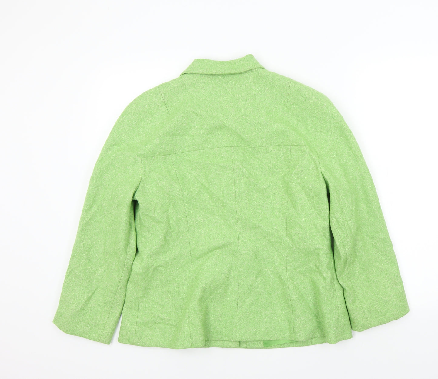 PRECIS PETITE Womens Green Houndstooth  Jacket  Size 14