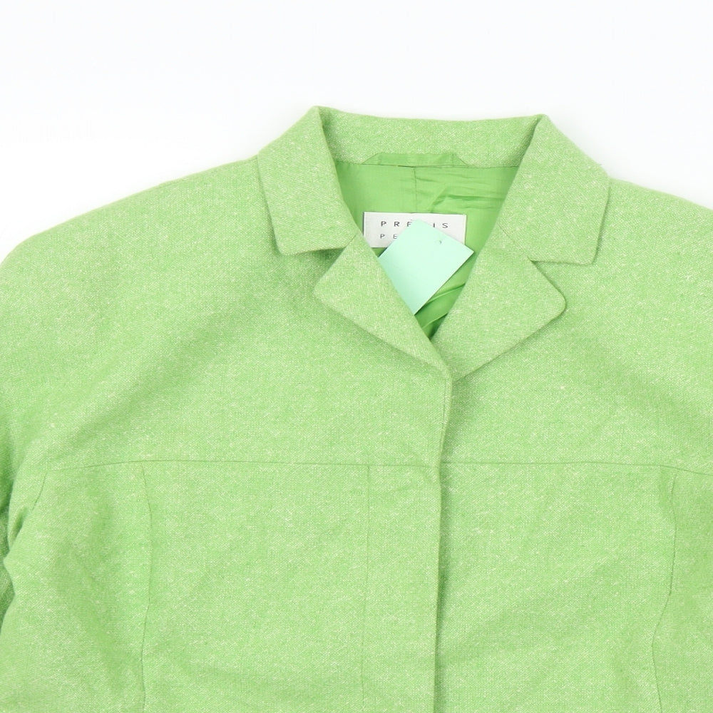PRECIS PETITE Womens Green Houndstooth  Jacket  Size 14
