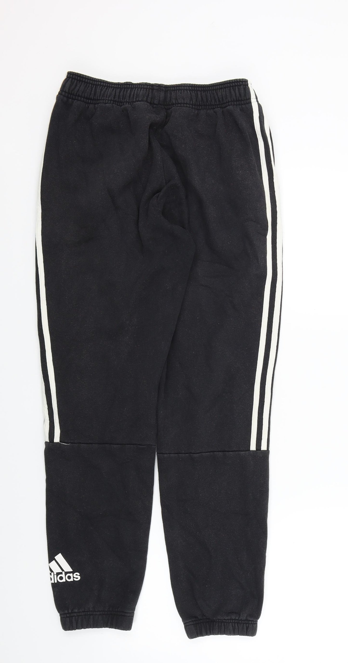 adidas Boys Black Colourblock  Jogger Trousers Size M - Elastic ankles