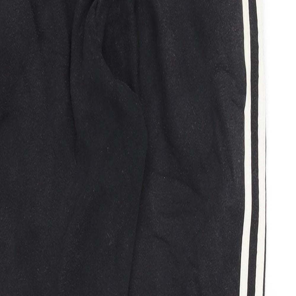 adidas Boys Black Colourblock  Jogger Trousers Size M - Elastic ankles