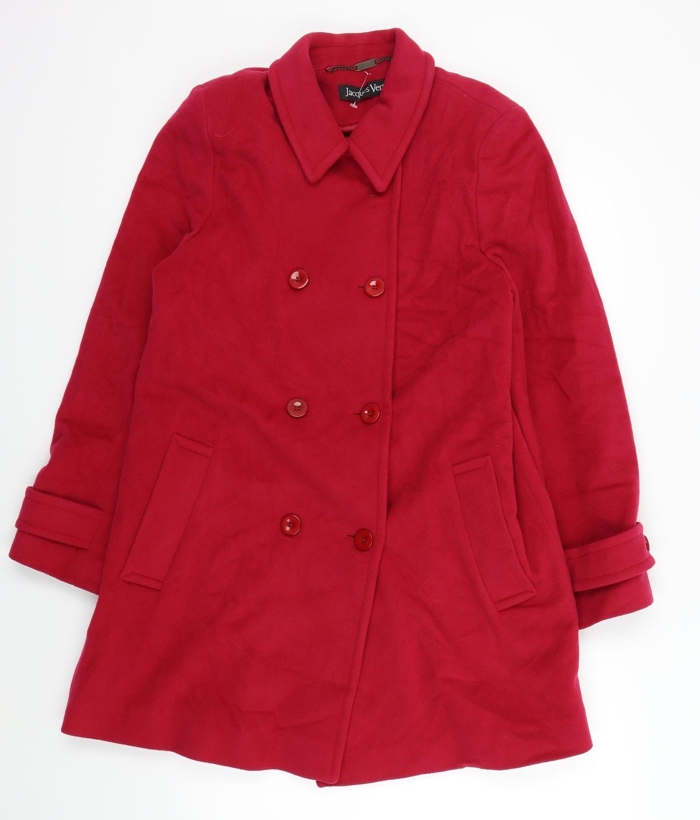 Jacques Vert Womens Red   Overcoat Coat Size 12