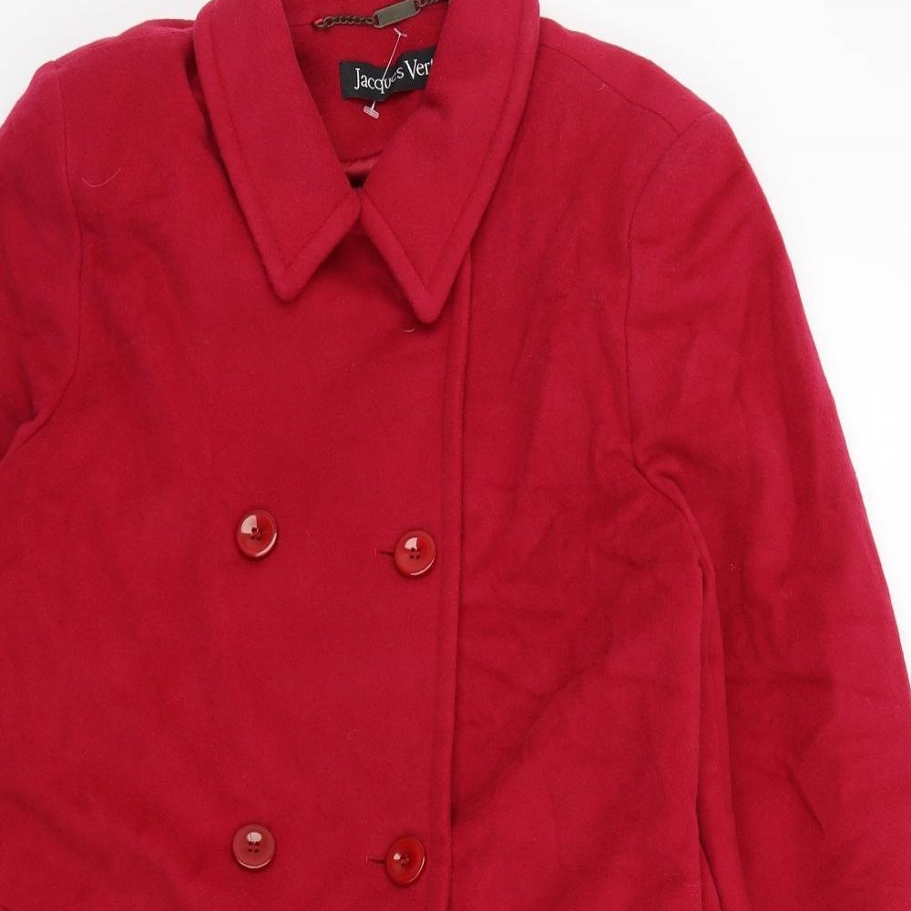 Jacques Vert Womens Red   Overcoat Coat Size 12