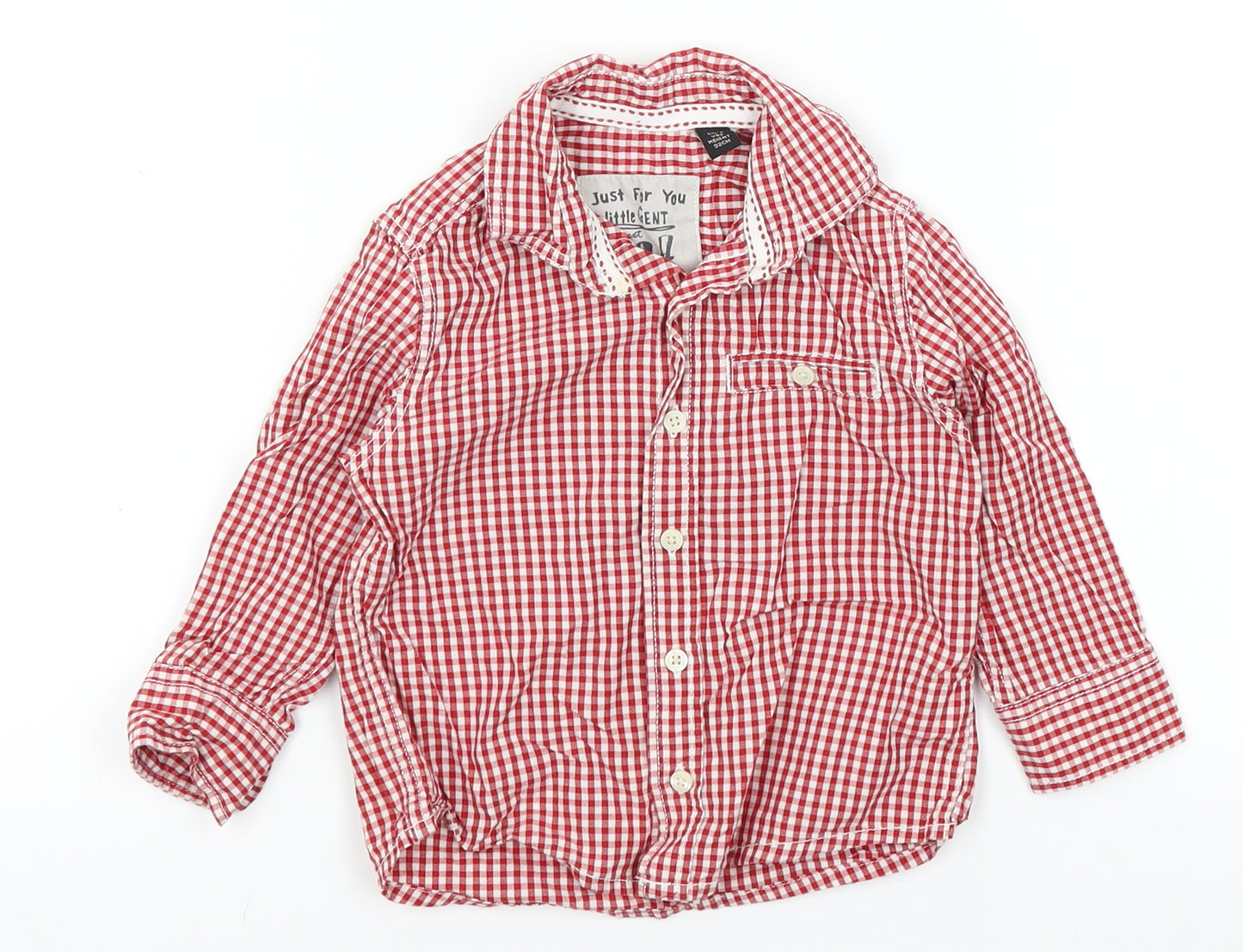 NEXT Baby Red Check  Basic Button-Up Size 12-18 Months