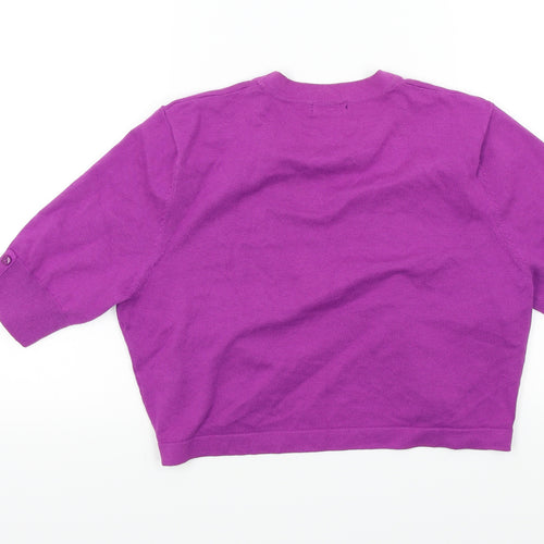 M&Co Womens Purple   Cardigan Jumper Size 16