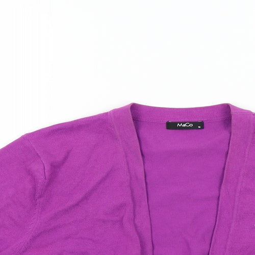 M&Co Womens Purple   Cardigan Jumper Size 16