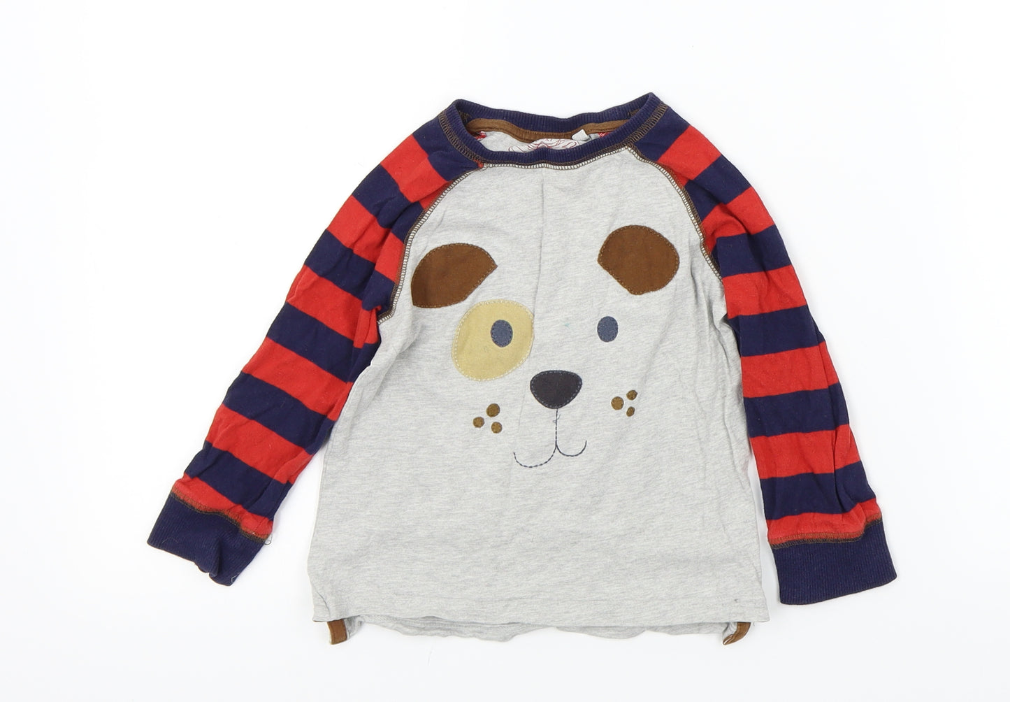 NEXT Baby Grey Colourblock  Basic T-Shirt Size 18-24 Months  - DOG EMBROIDERY