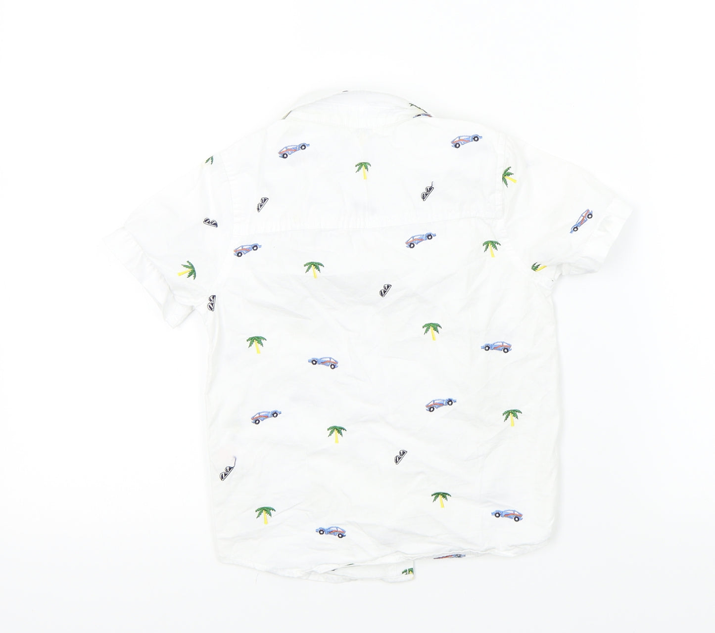 F&F Baby White Colourblock  Basic Button-Up Size 24 Months