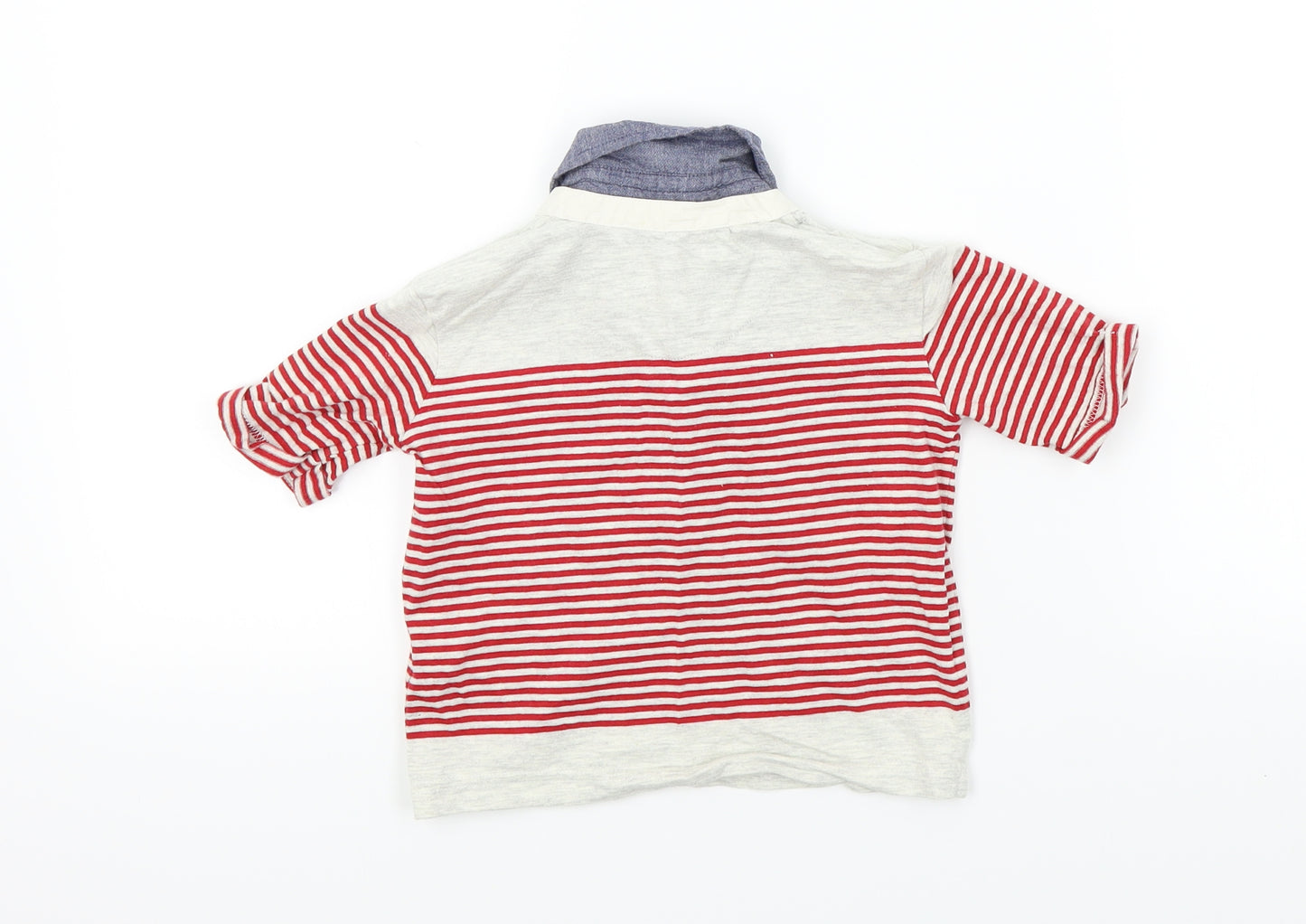 JOUNIOR J Baby Red Striped  Basic Polo Size 18-24 Months