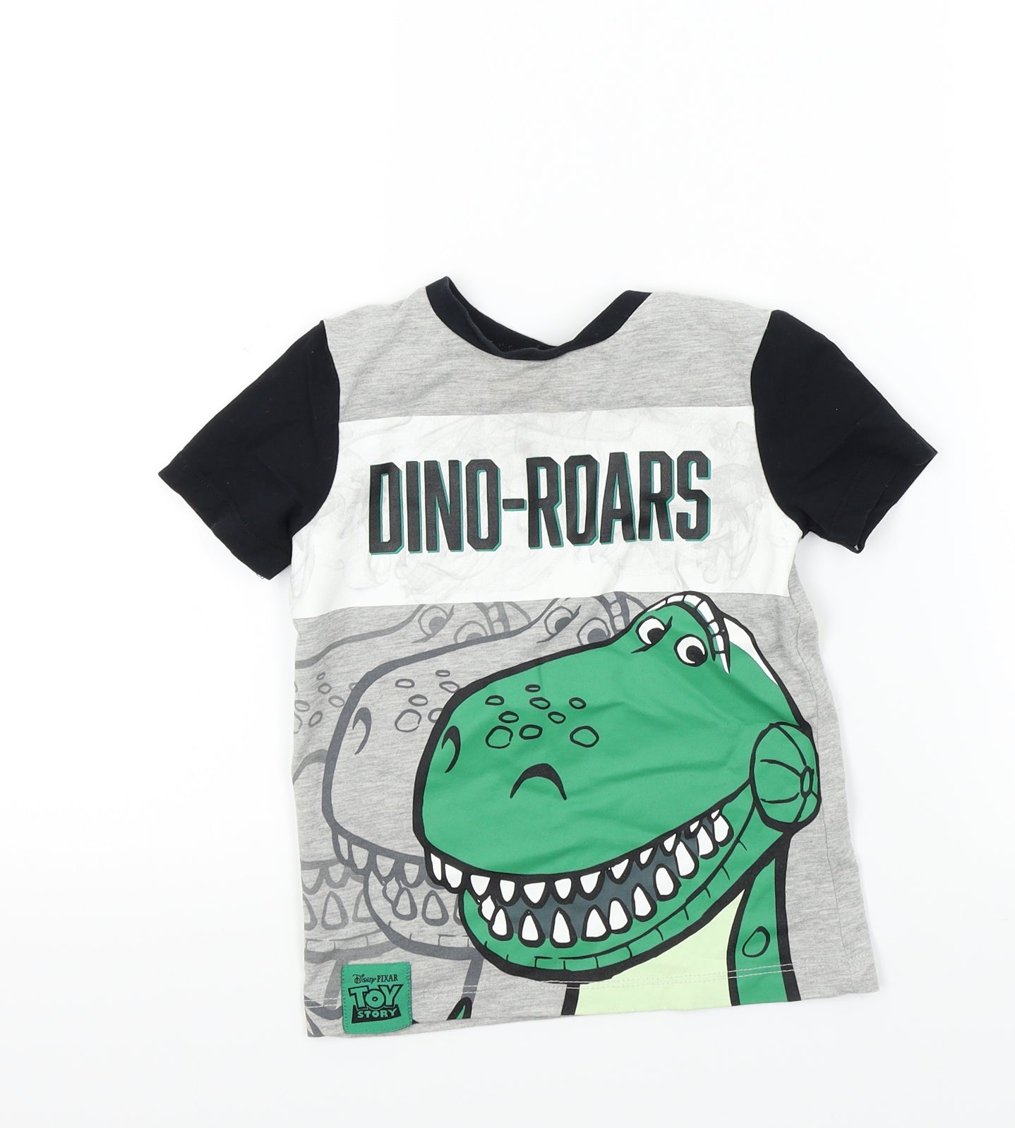 George Boys Green Houndstooth  Basic T-Shirt Size 3-4 Years  - dinosaur