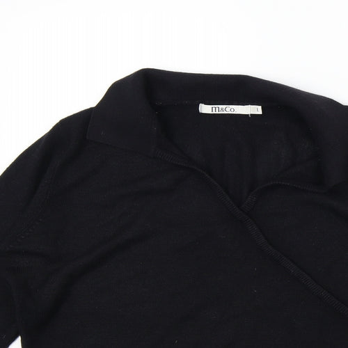 M&Co Womens Black   Pullover Jumper Size L