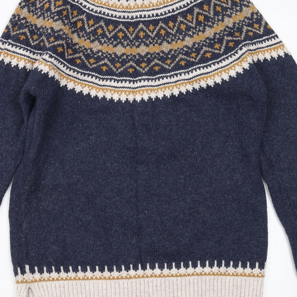 Fat Face Womens Blue Fair Isle  Pullover Jumper Size 8