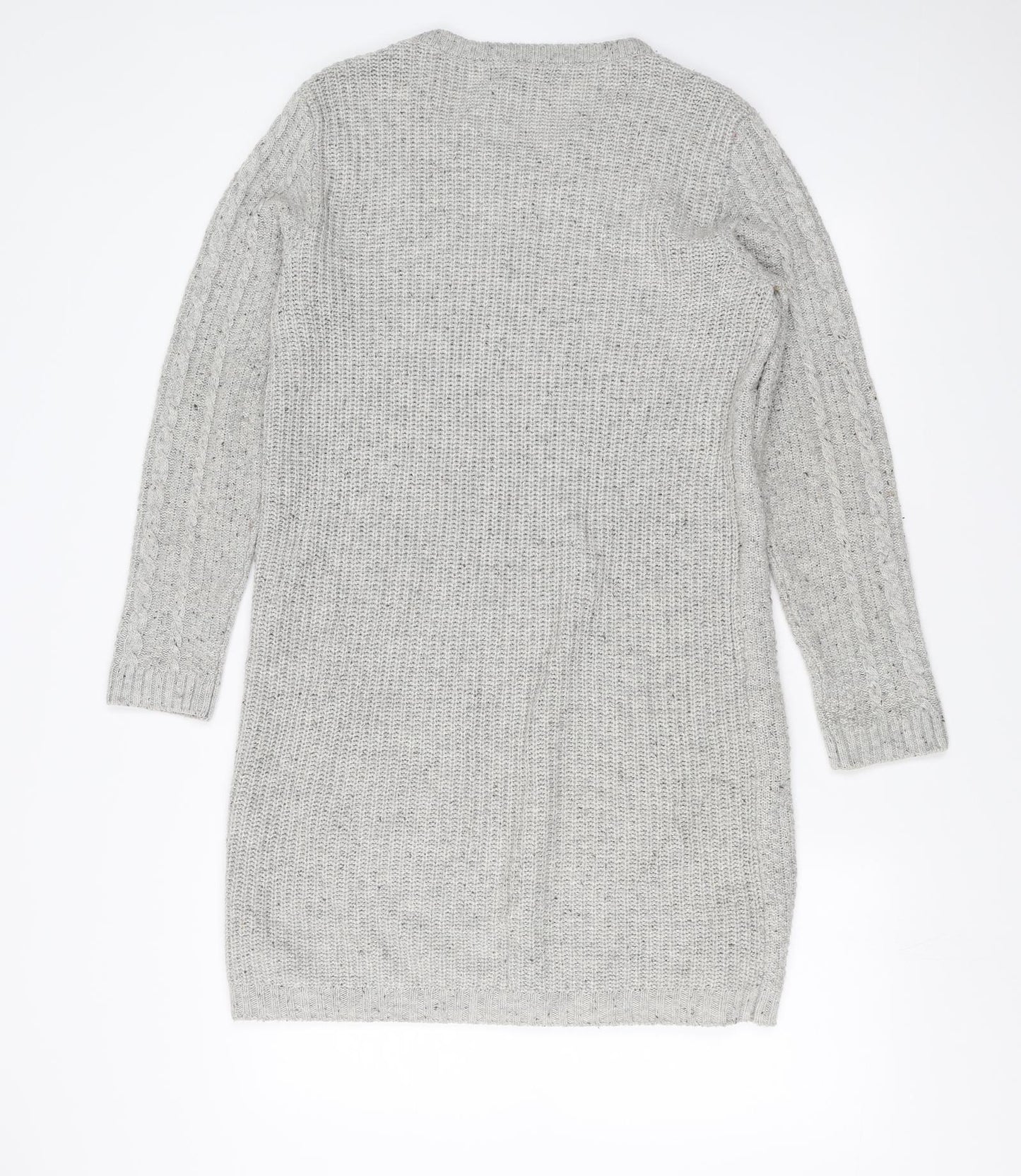 Primark Womens Grey  Knit Jumper Dress  Size 12  - cable knit