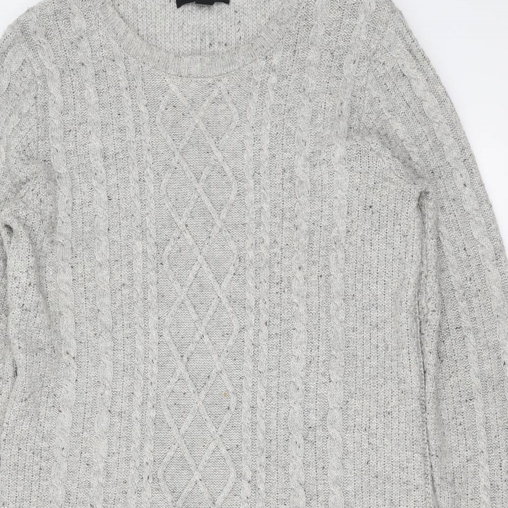 Primark Womens Grey  Knit Jumper Dress  Size 12  - cable knit