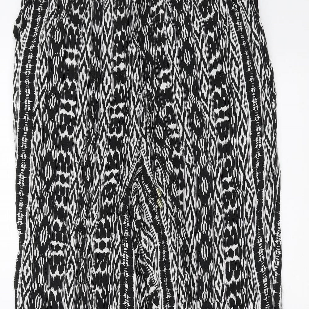 F&F Womens Black Geometric  Trousers  Size 10 L27 in